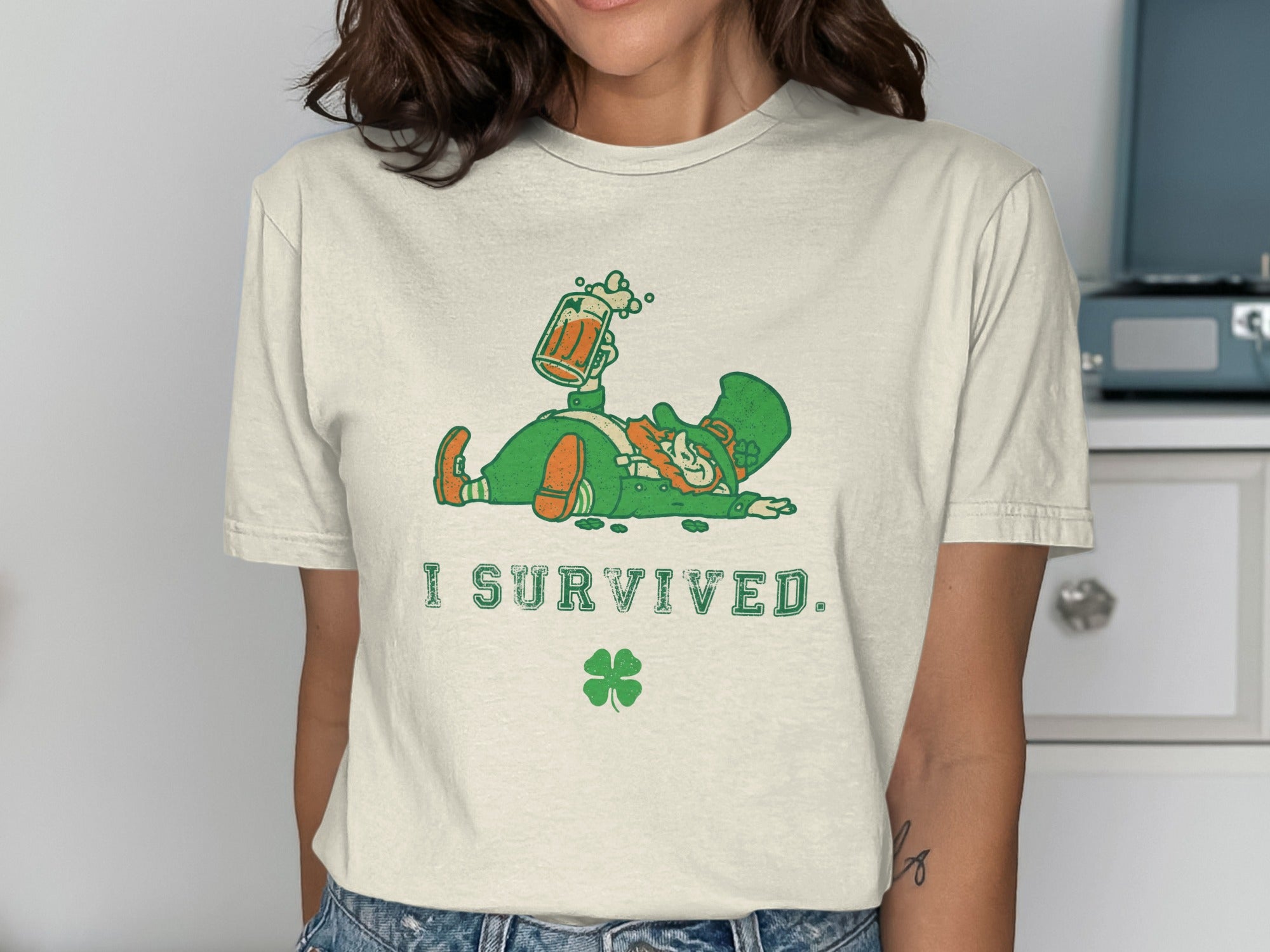 I Survived St Patrick's Day Leprechaun Shamrocks product type
Leprechaun Shirt
St Patricks Day Tee
Irish Pride
Shamrock Apparel
Lucky Clover
Green Outfit
Beer Lover Gift
Drinking Humor
Funny Irish Shirt
Party Tee
Holiday Celebration
Pub Crawl Gear
St Paddys Day
Ireland Culture
I Survived Tee
March 17th
Festive Attire
Novelty Gift
Graphic Clothing
Casual Wear