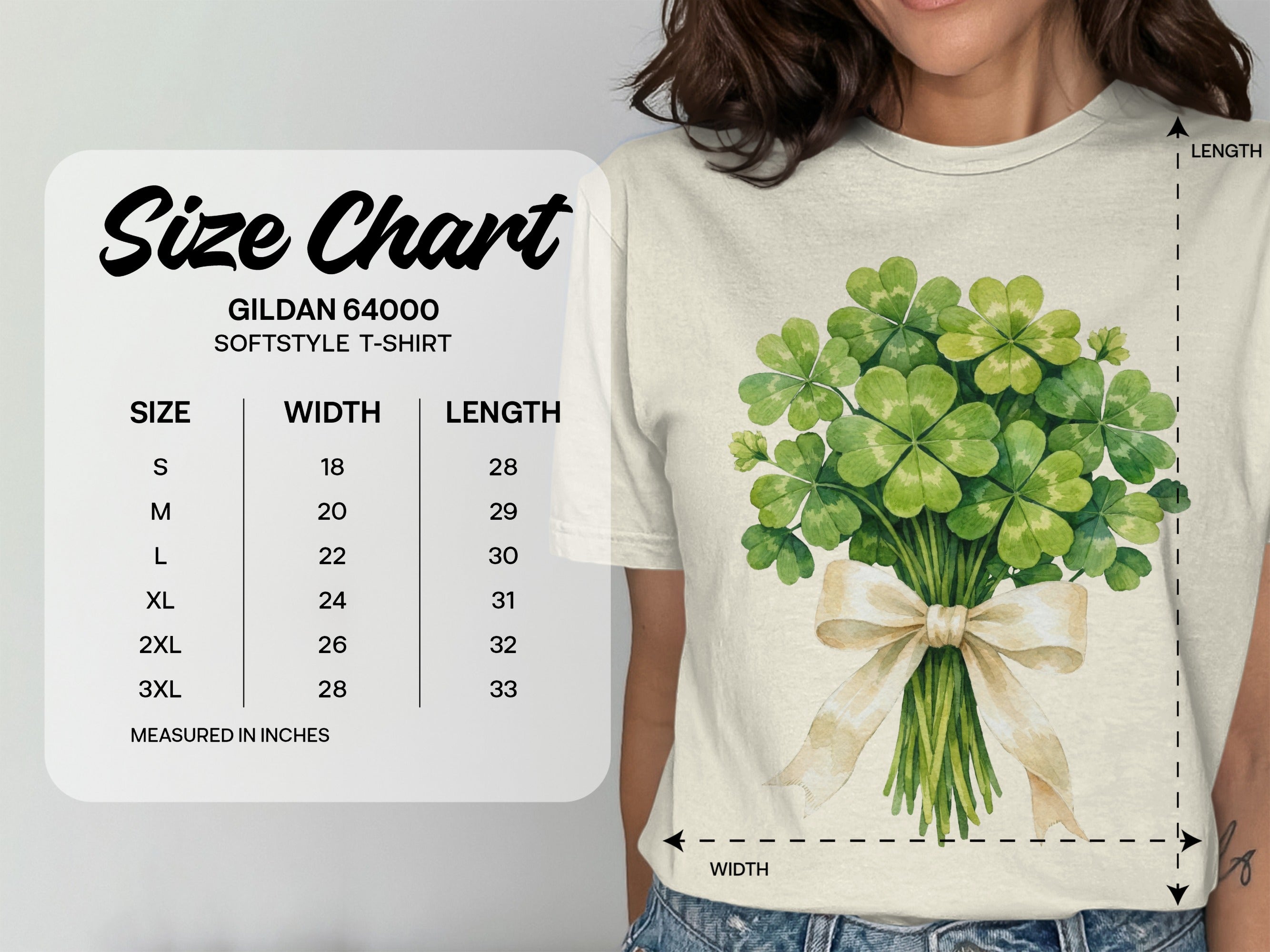 Watercolor Shamrock Clover Bouquet T-shirt product type