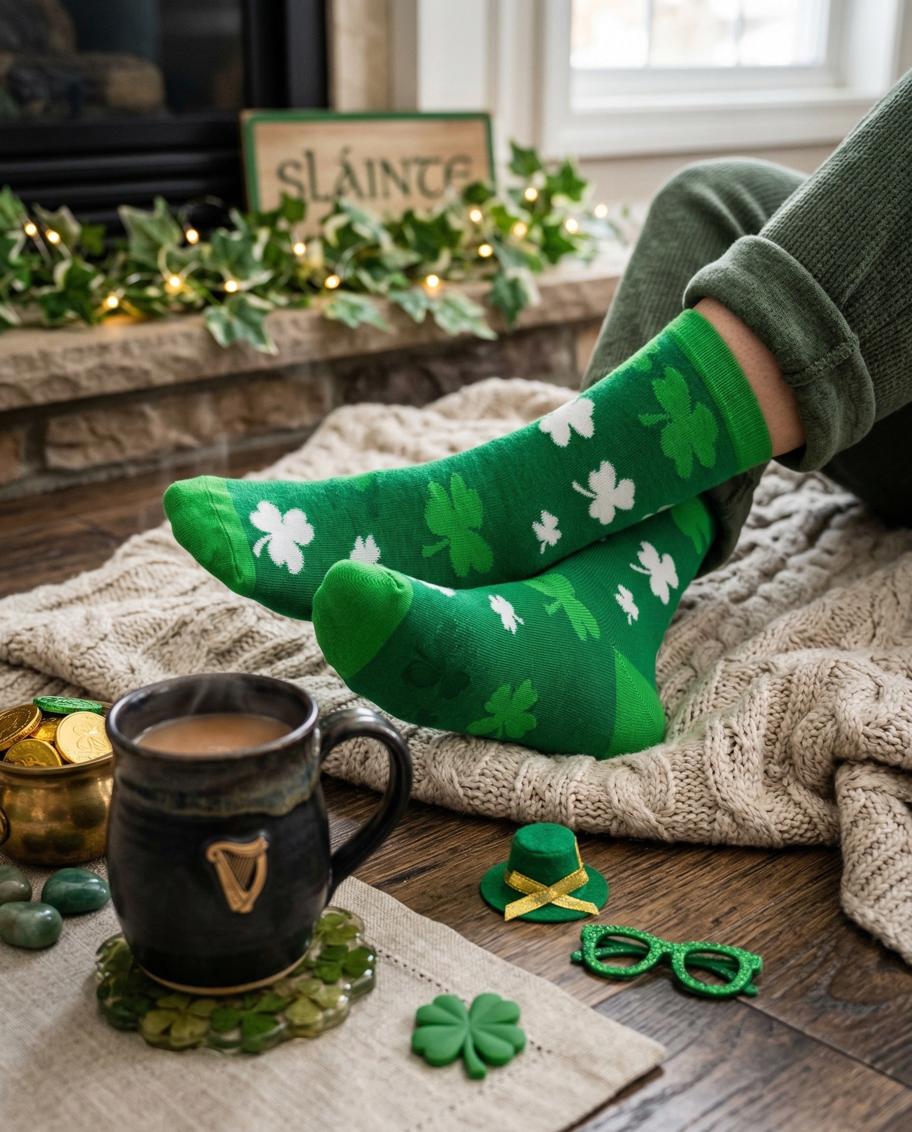 Lucky Clover Crew Socks