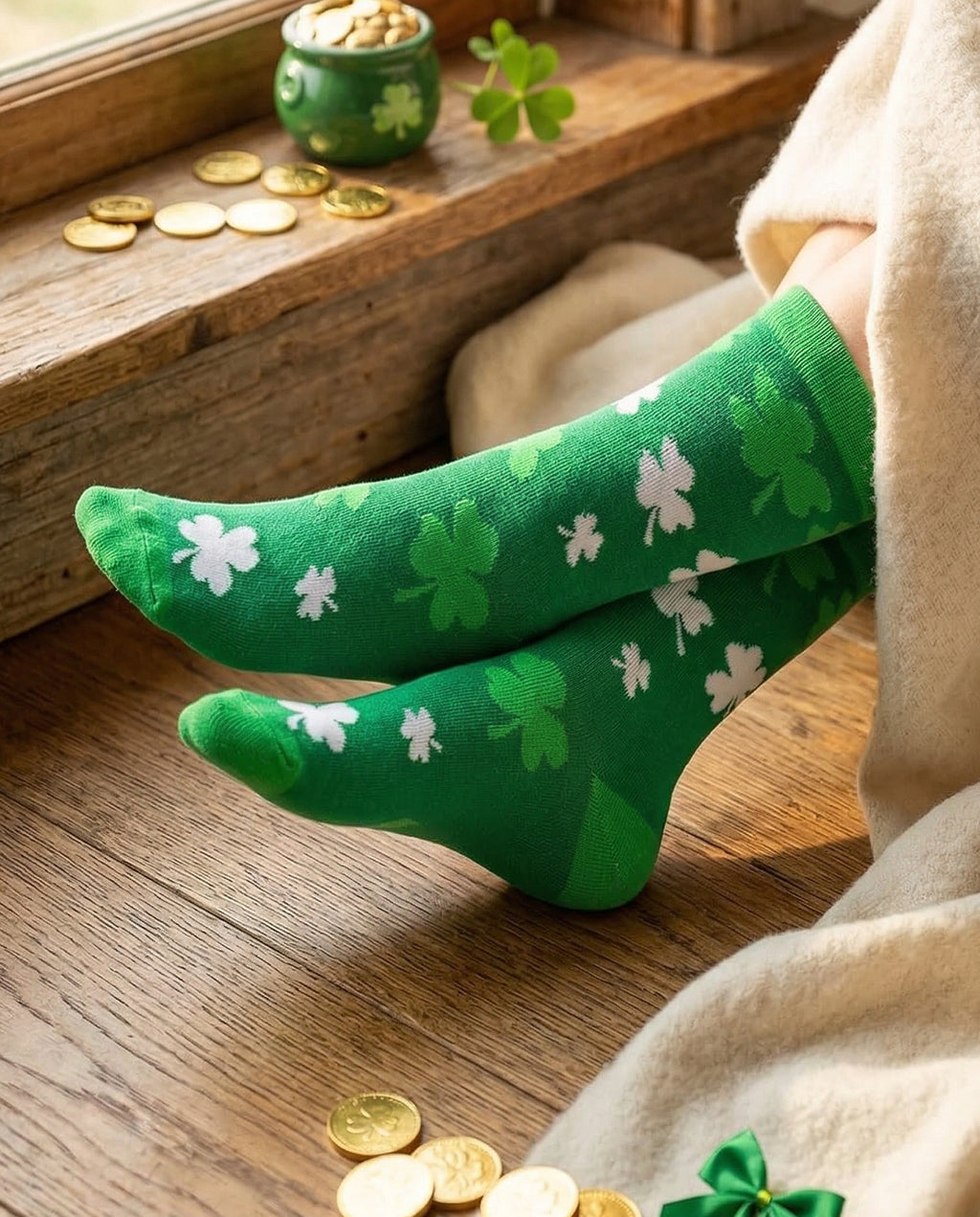 Lucky Clover Crew Socks