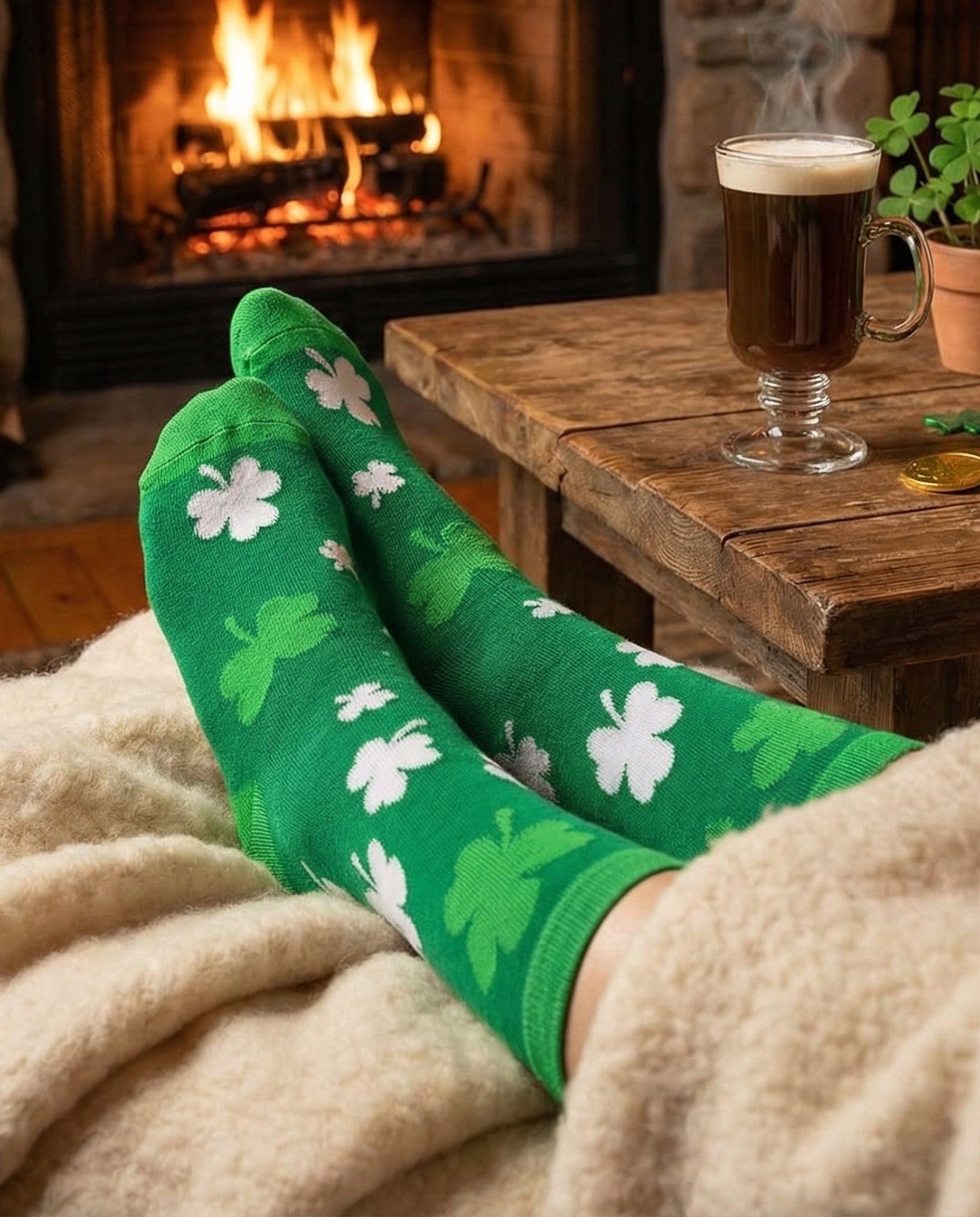 Lucky Clover Crew Socks