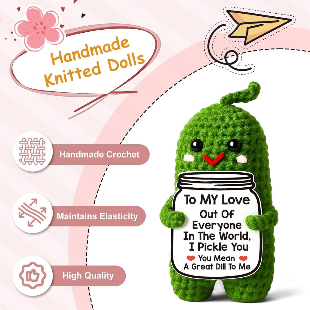 "I Pickle You!" - Handmade Crochet Pickle Plush