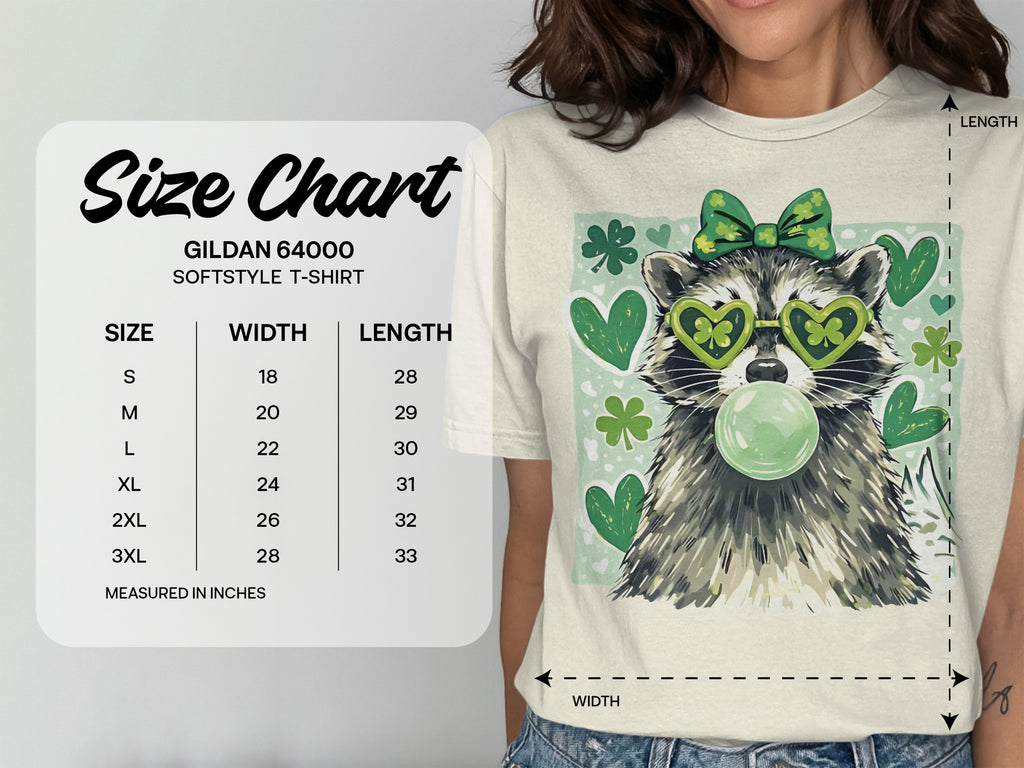Raccoon Shamrock Green Bubble Gum Glasses T-Shirt product type