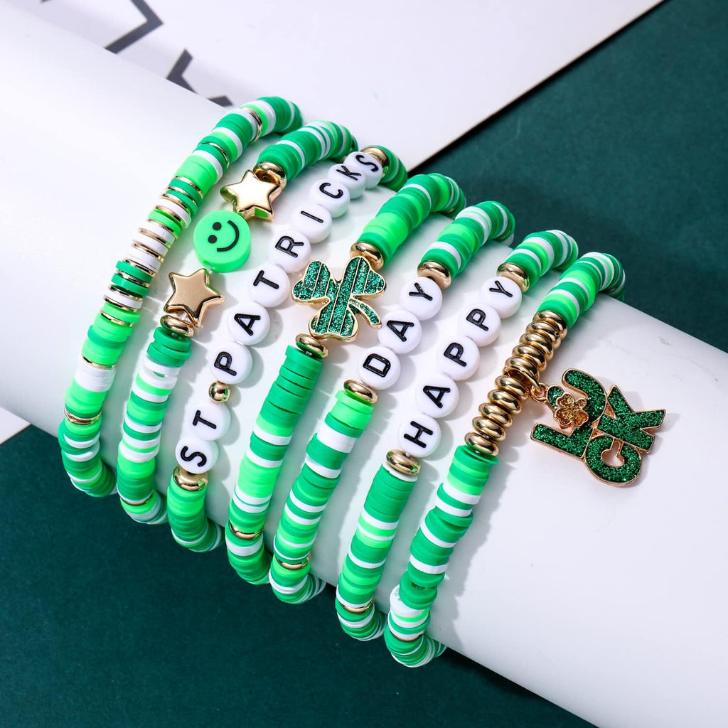 St. Patrick’s Day Beaded Bracelet Stack