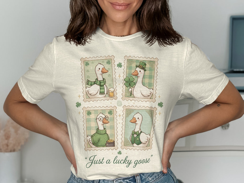 Just a lucky goose Irish shamrock geese product type
Lucky Goose, St Patricks Day, Irish Geese, Shamrock Design, Cartoon Goose, Holiday Shirt, Clover Leaf, Green Outfit, Cute Animal, Stamp Art, Bird Graphic, March Celebration, Pot of Gold, Beer Mug, Leprechaun Theme, Whimsical Geese, Lucky Charm, Irish Heritage, Funny Goose, White T-Shirt
