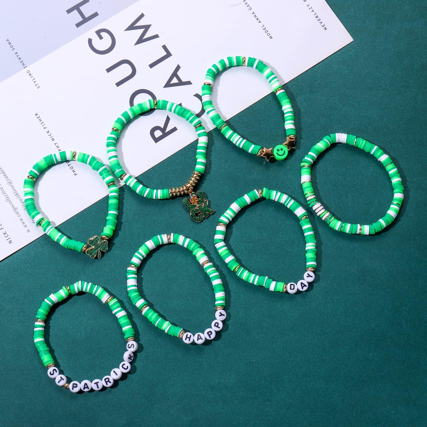 St. Patrick’s Day Beaded Bracelet Stack