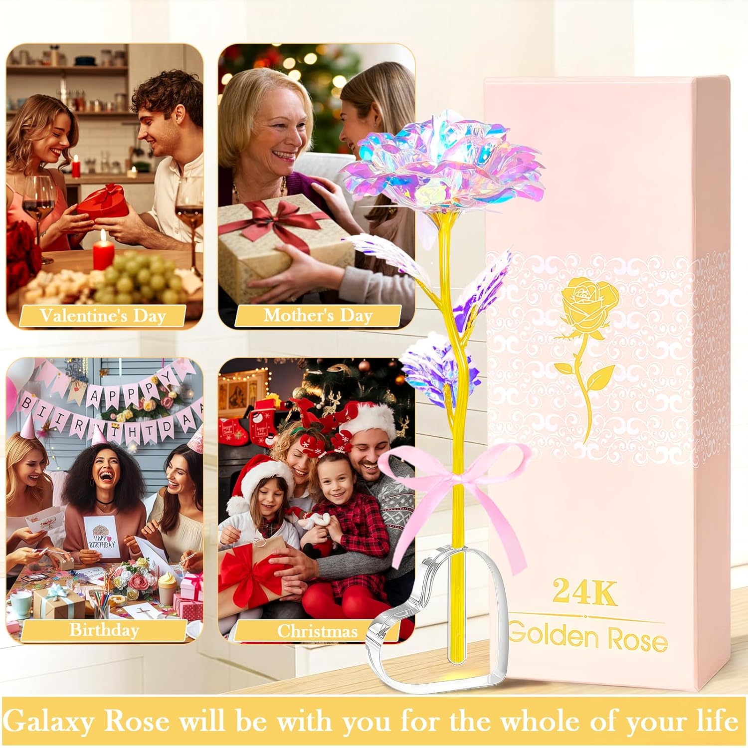 Galaxy Crystal Glass Rose