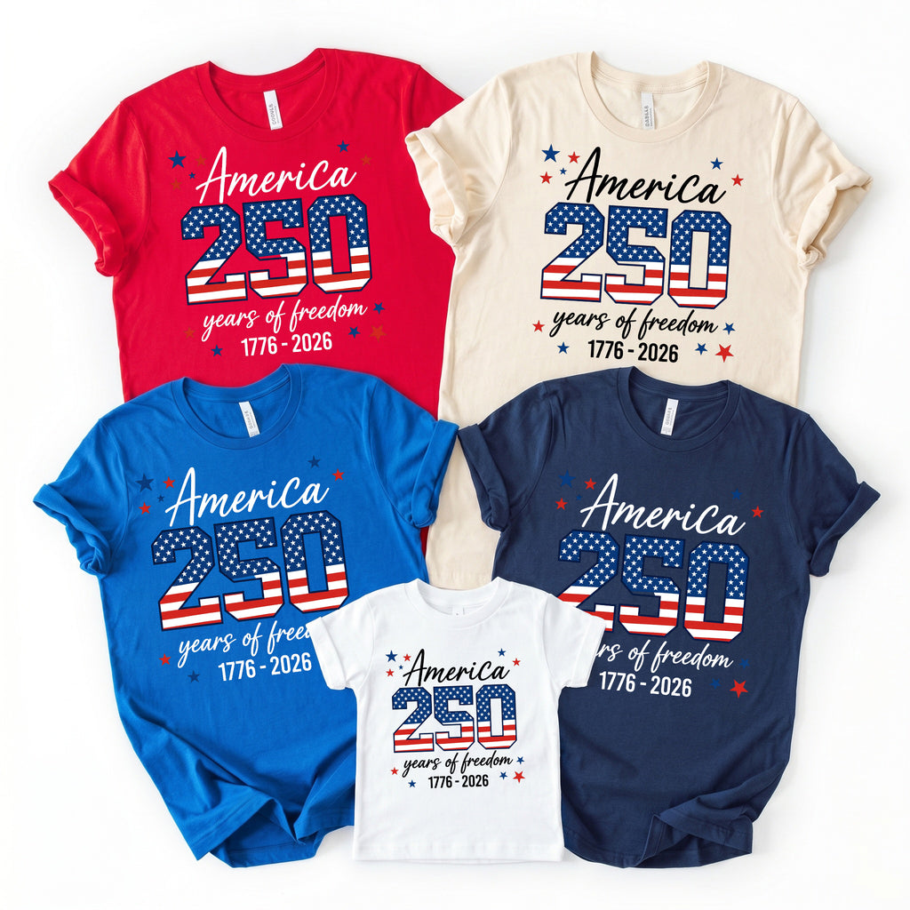 America 250th Anniversary Family Matching Shirts | 4th of July Independence Day Tees