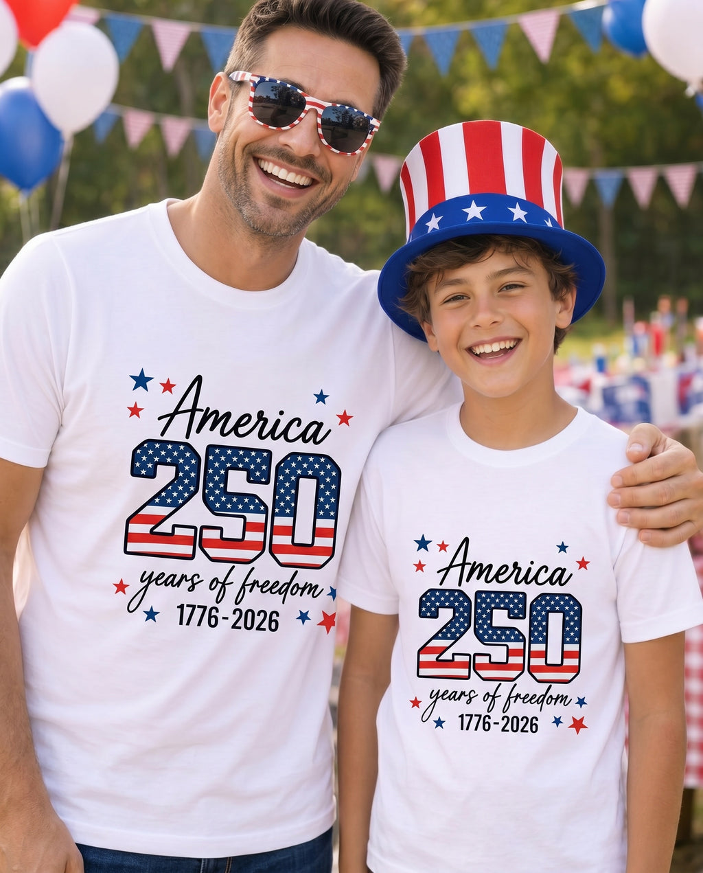 America 250th Anniversary Family Matching Shirts | 4th of July Independence Day Tees