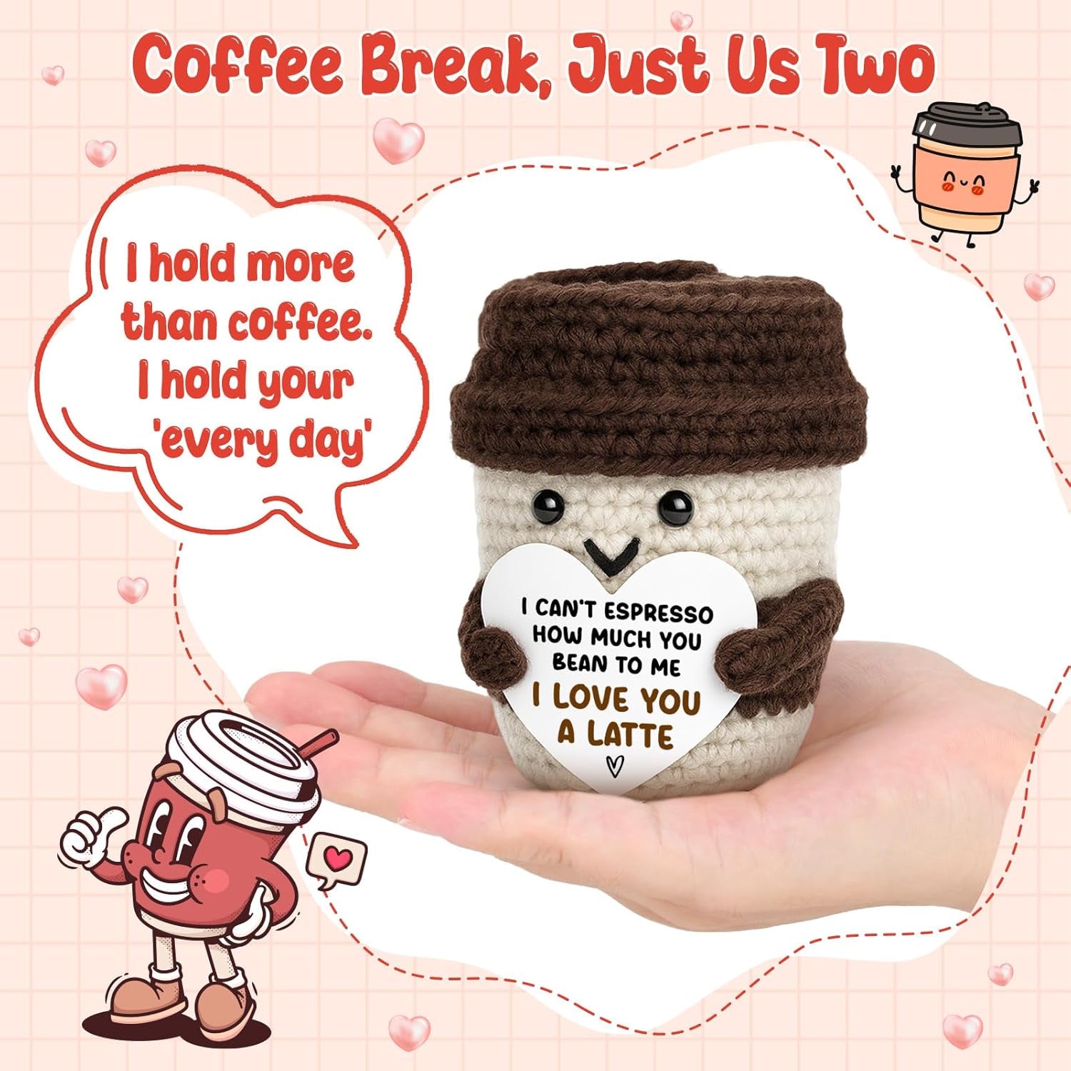 "I Can't Espresso!" Valentines Plush