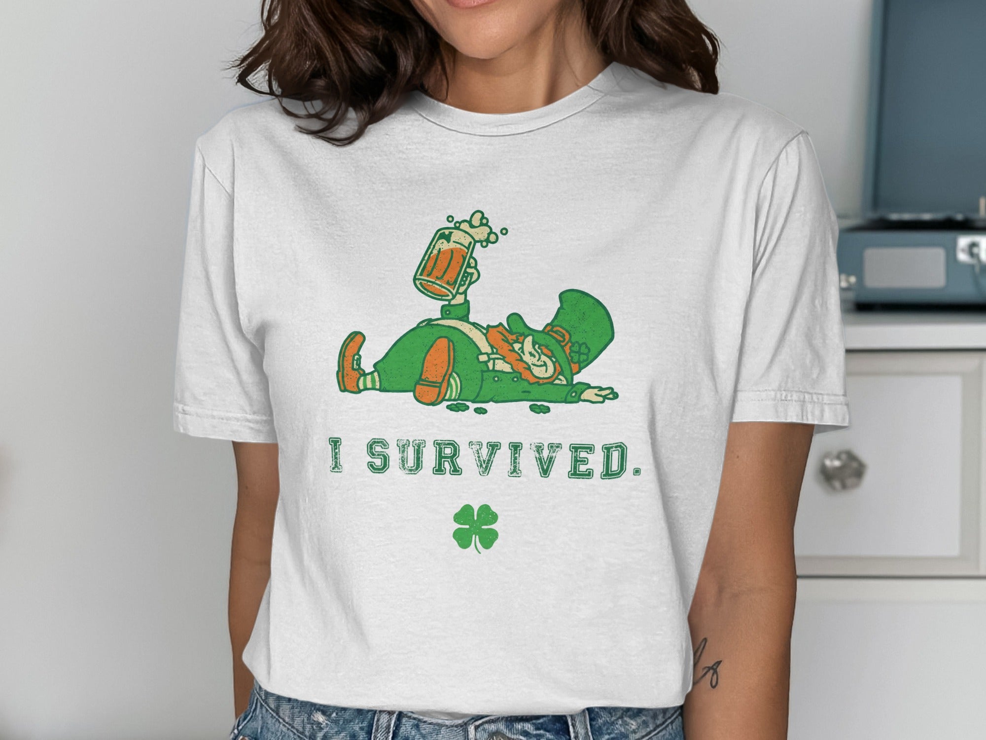 Leprechaun Beer St Patricks Day Clover I Survived product type