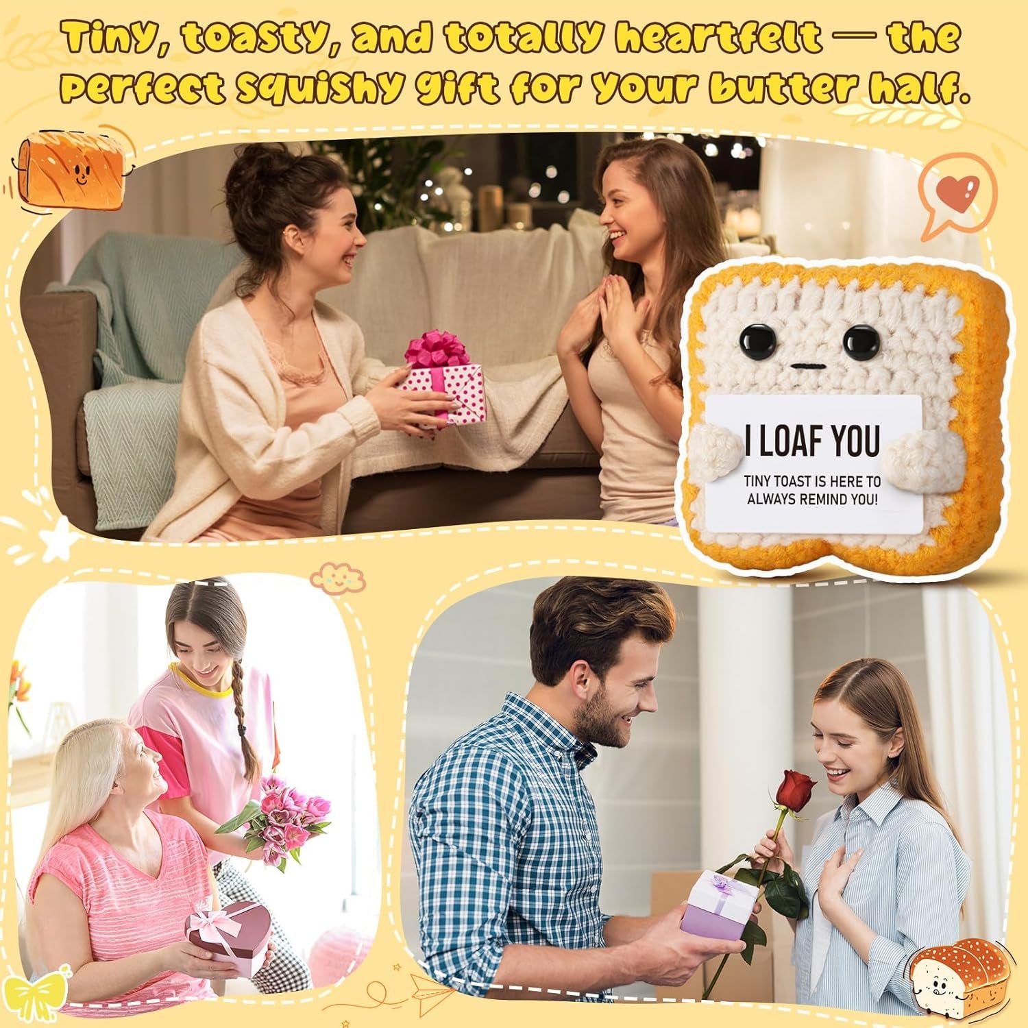 “I Loaf You” - Romantic Crochet Toast  Plush