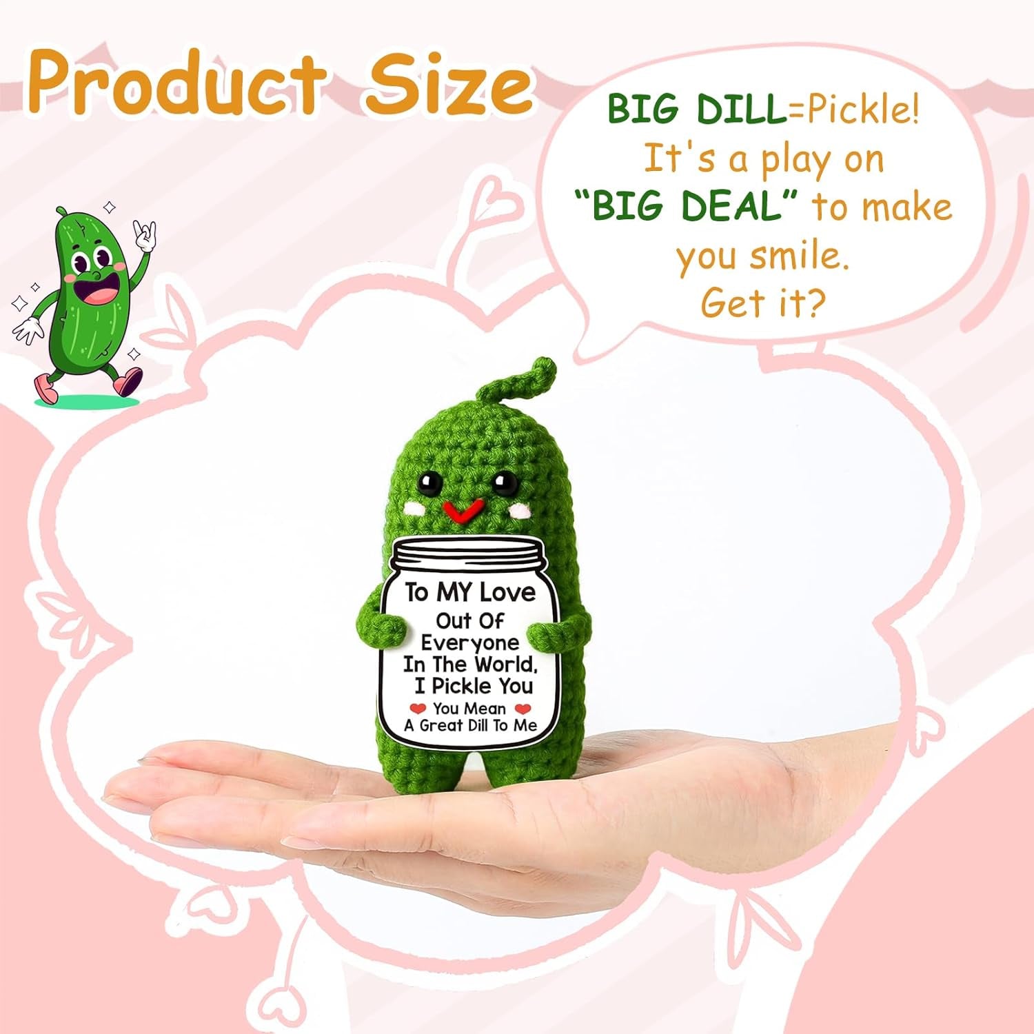 "I Pickle You!" - Handmade Crochet Pickle Plush