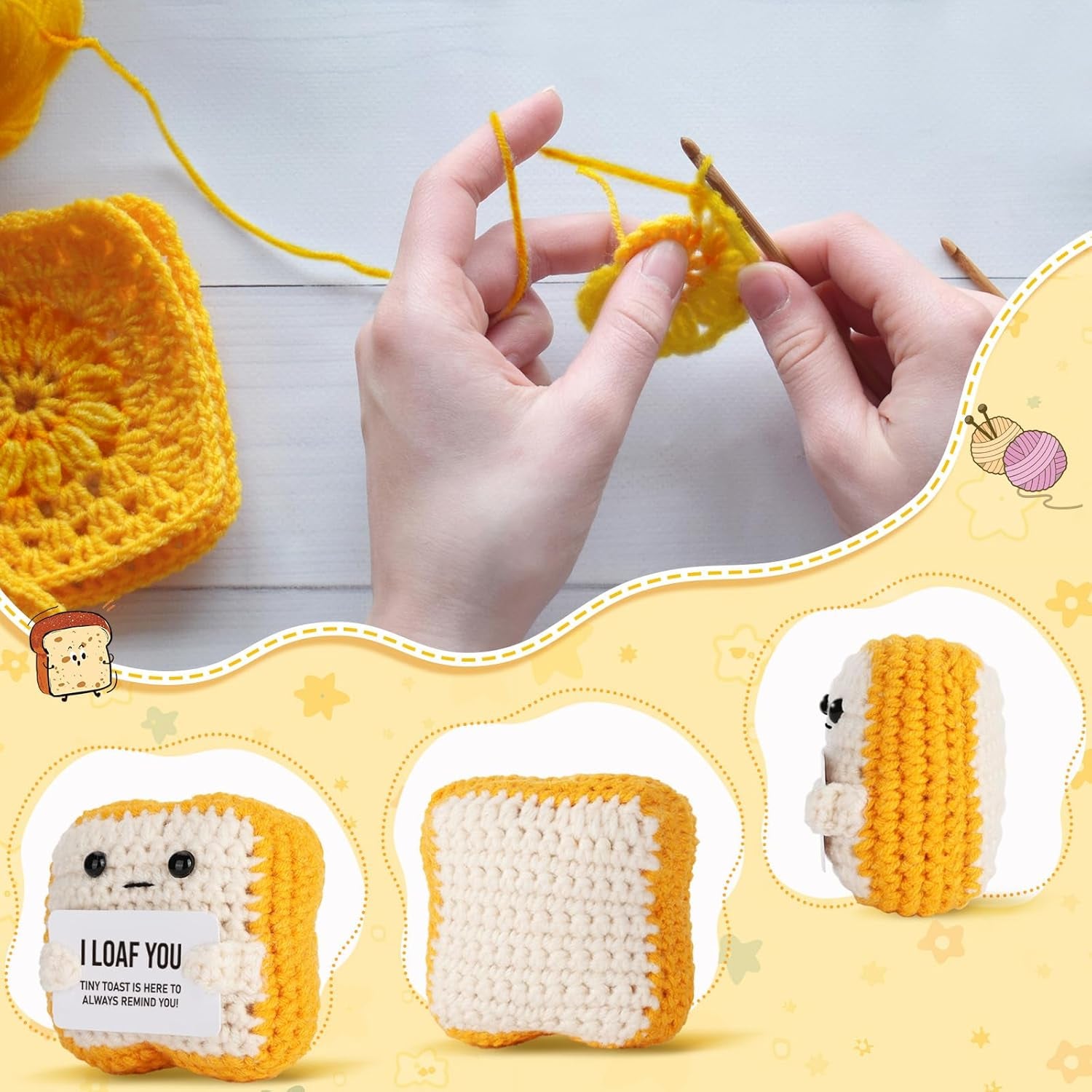 “I Loaf You” - Romantic Crochet Toast  Plush