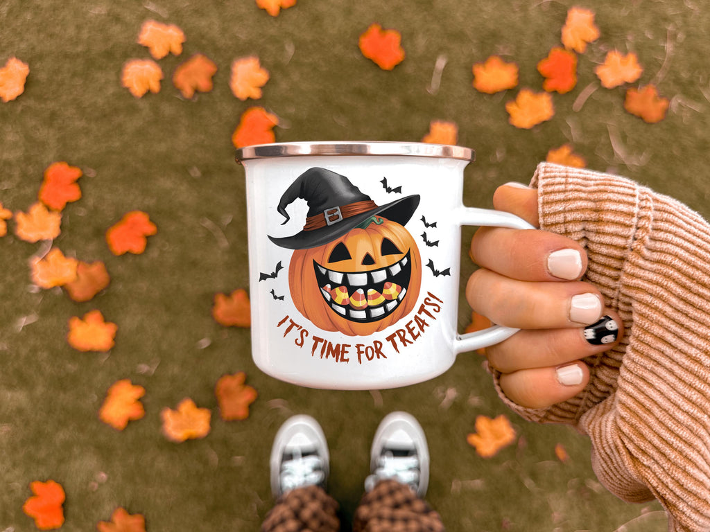 Trick-or-Treat Halloween Durable Mug, Spooky Pumpkin Candy Cup, Treats Cup, Halloween Gift, Festive Treats Mug