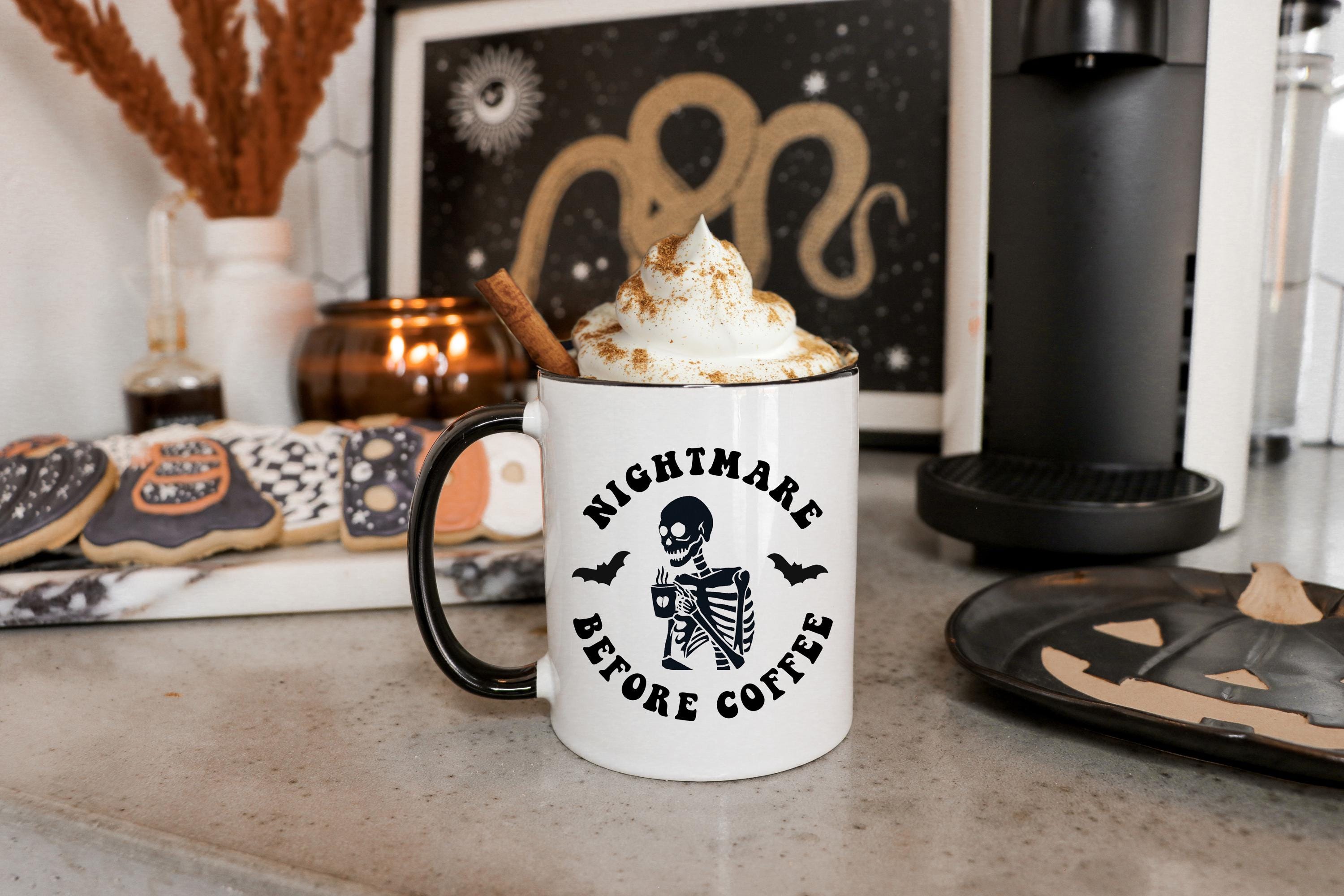 Halloween Mug, Fall Mug, Spooky Coffee Cup for Coffee Lovers, Unique Halloween Gift, Spooky Decor, Skeleton Cup