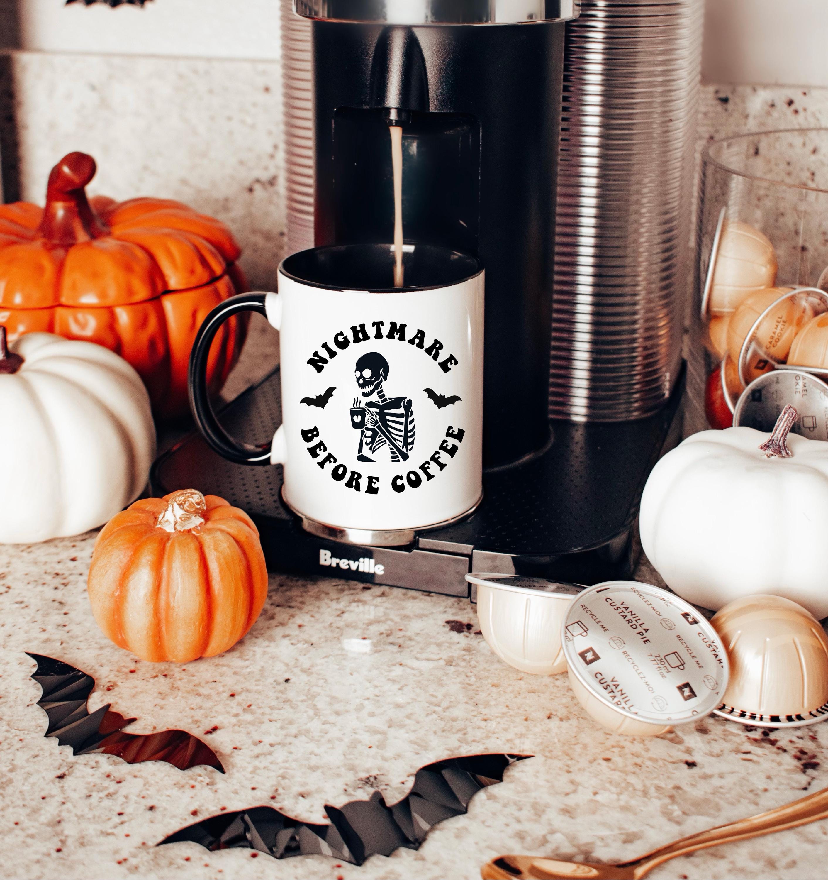 Halloween Mug, Fall Mug, Spooky Coffee Cup for Coffee Lovers, Unique Halloween Gift, Spooky Decor, Skeleton Cup