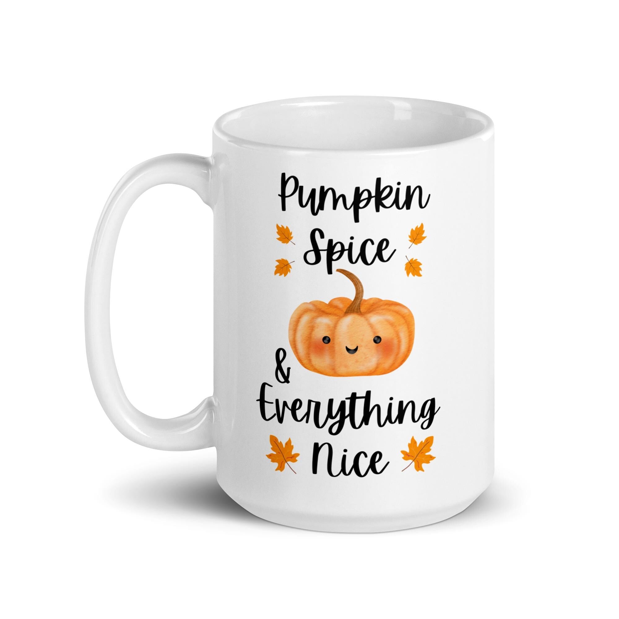 Fall Mug Pumpkin Spice Coffee Cup, Autumn Themed Ceramic, Cozy Seasonal Drinkware Decor Gift, Thanksgiving & Halloween Decor