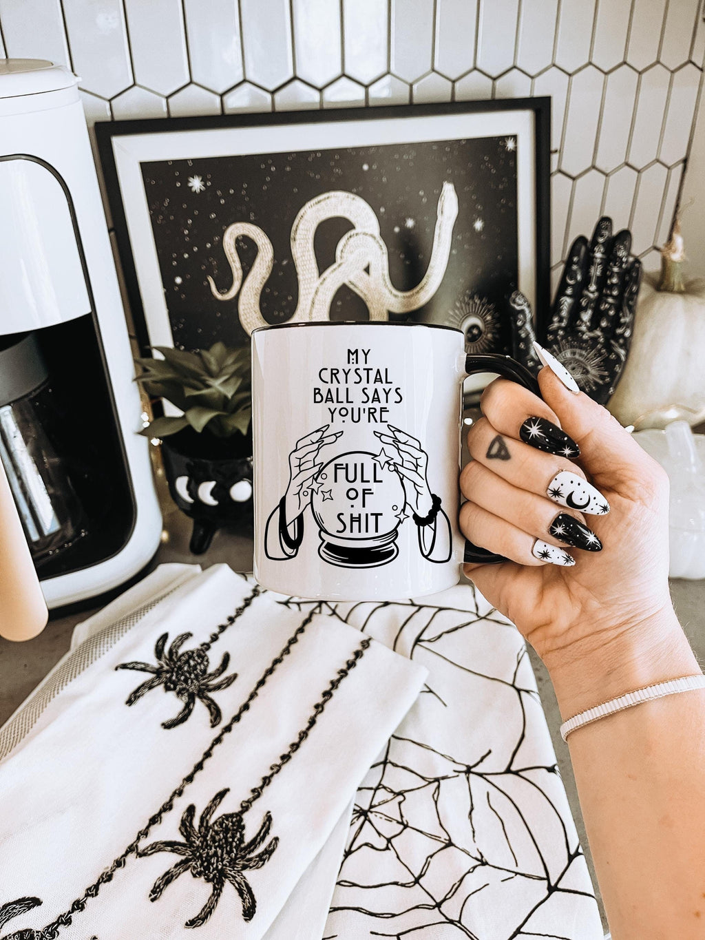 Sarcastic Witchy Coffee Mug - Gothic Home Decor Gift - Dark Aesthetic Cup - Mystical & Funny Quote - Occult Humor