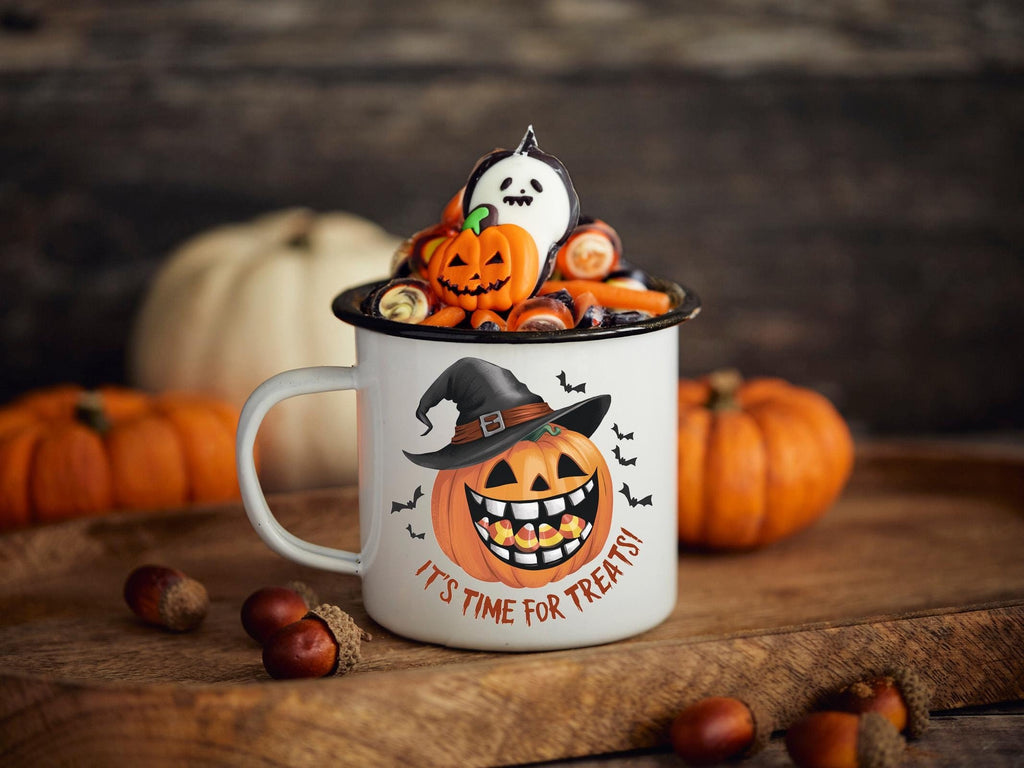 Trick-or-Treat Halloween Durable Mug, Spooky Pumpkin Candy Cup, Treats Cup, Halloween Gift, Festive Treats Mug