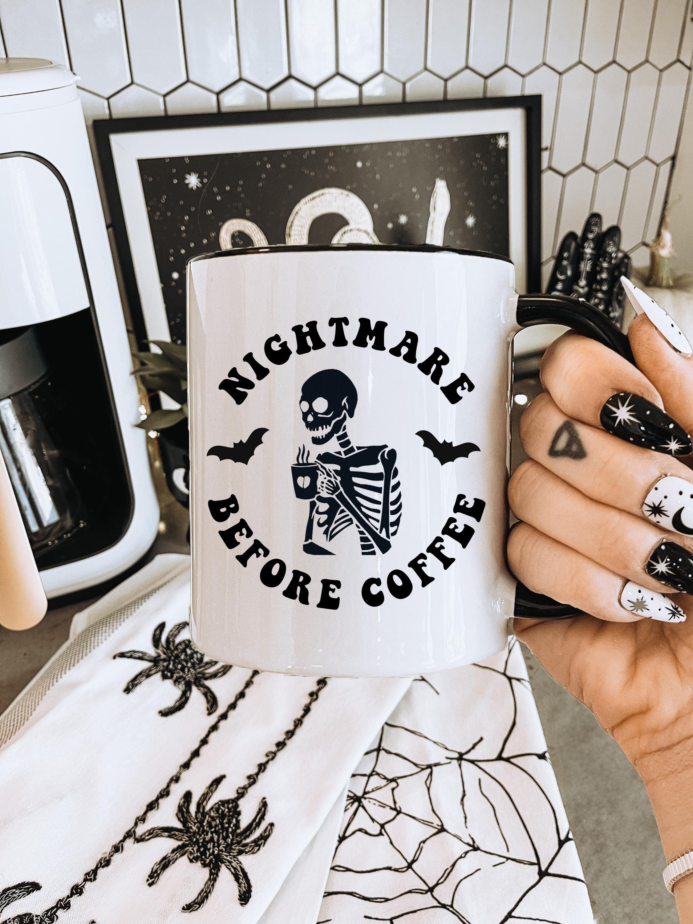 Halloween Mug, Fall Mug, Spooky Coffee Cup for Coffee Lovers, Unique Halloween Gift, Spooky Decor, Skeleton Cup