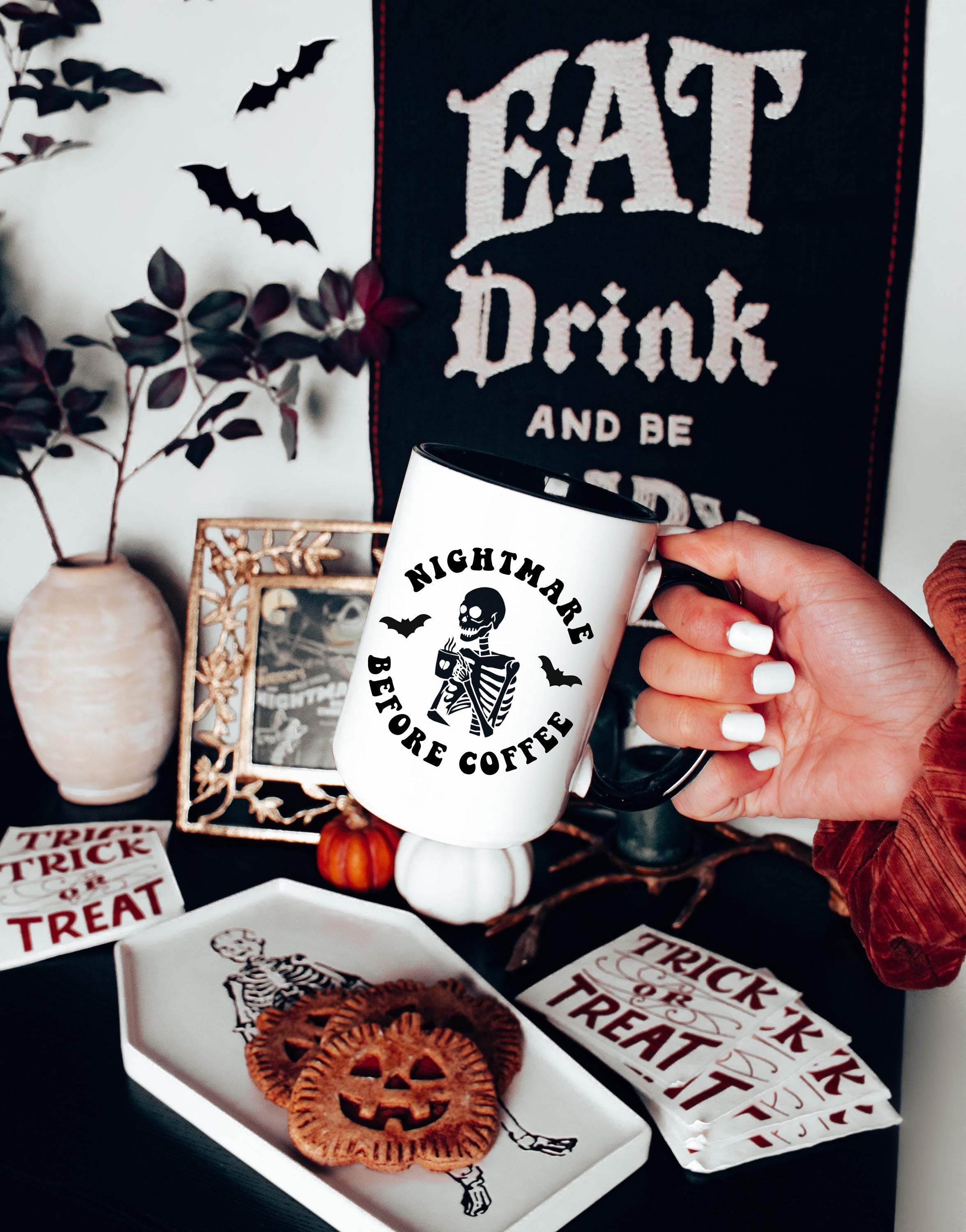 Halloween Mug, Fall Mug, Spooky Coffee Cup for Coffee Lovers, Unique Halloween Gift, Spooky Decor, Skeleton Cup