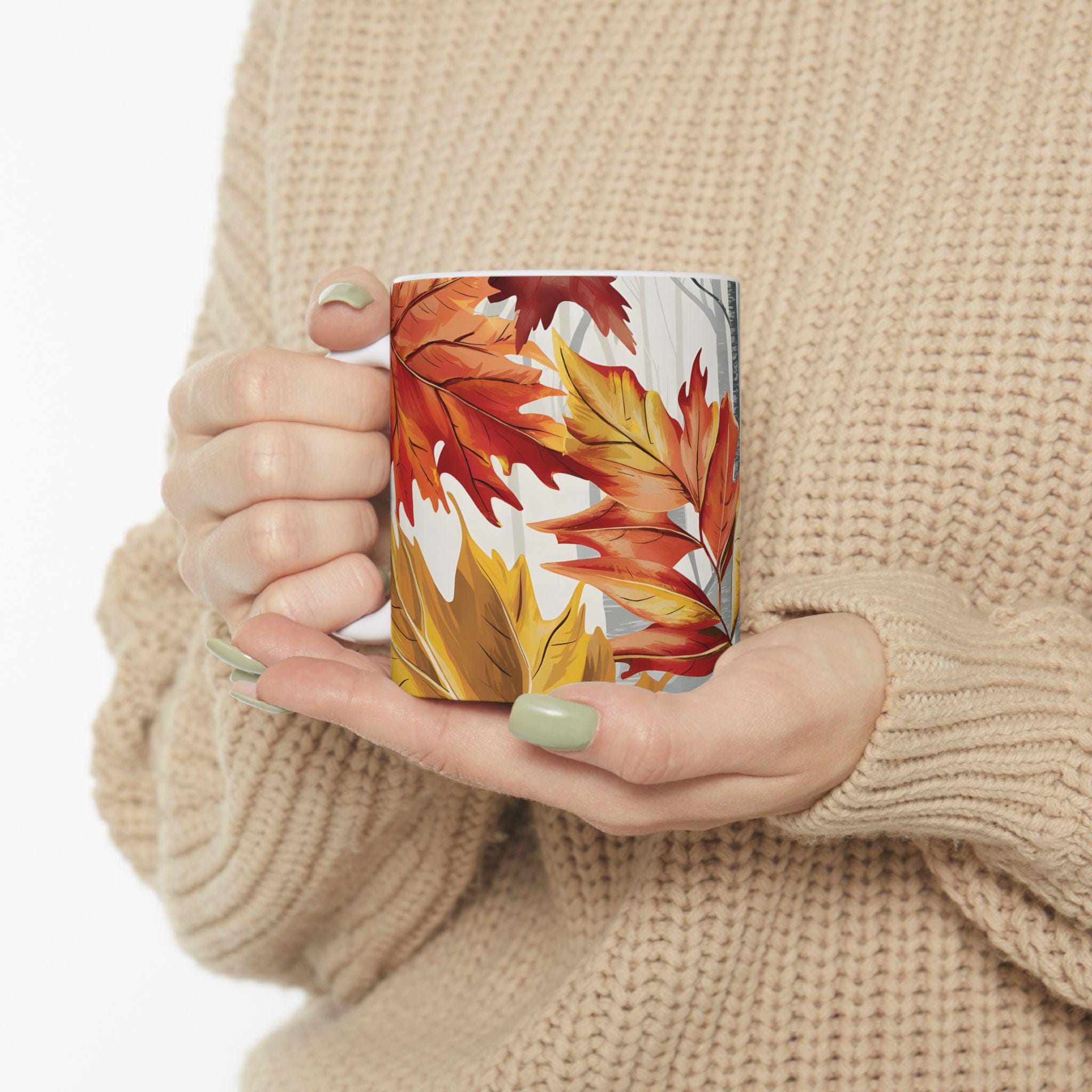 Autumn Mug - Fall Leafs Mug, Autumn Decor, Gifts for Her, Cozy Fall Drinkware, Seasonal Coffee Mug, Perfect Fall Gift