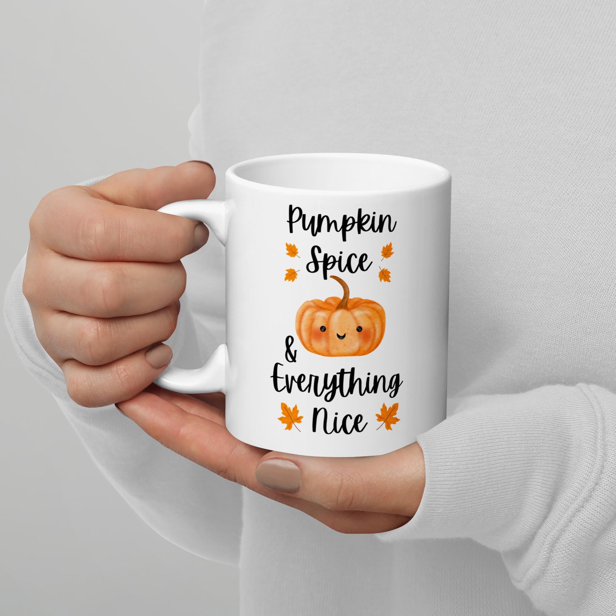 Fall Mug Pumpkin Spice Coffee Cup, Autumn Themed Ceramic, Cozy Seasonal Drinkware Decor Gift, Thanksgiving & Halloween Decor