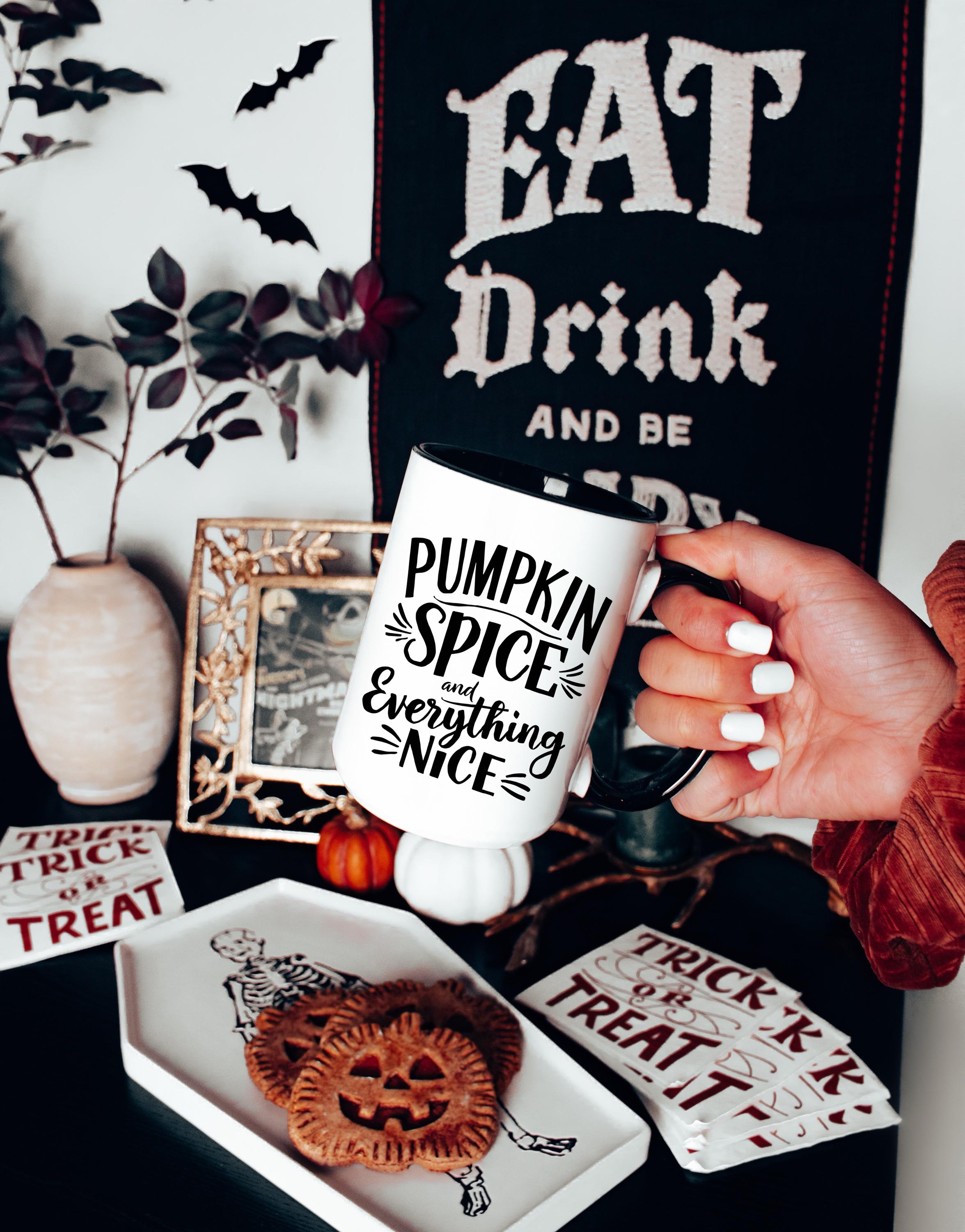 Fall Mug, Pumpkin Spice Coffee Cup, Autumn Mug, Seasonal Decor Gift, Thanksgiving & Halloween Decor