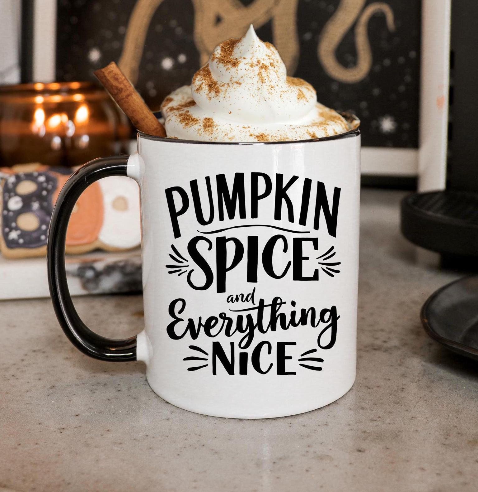 Fall Mug, Pumpkin Spice Coffee Cup, Autumn Mug, Seasonal Decor Gift, Thanksgiving & Halloween Decor