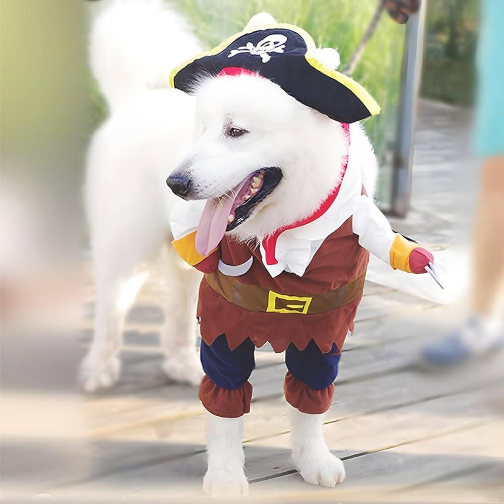 Pirate Halloween Costume for Dogs & Cats – Funny Pet Outfit – Cat Pirate Costume – Dog Halloween Costume