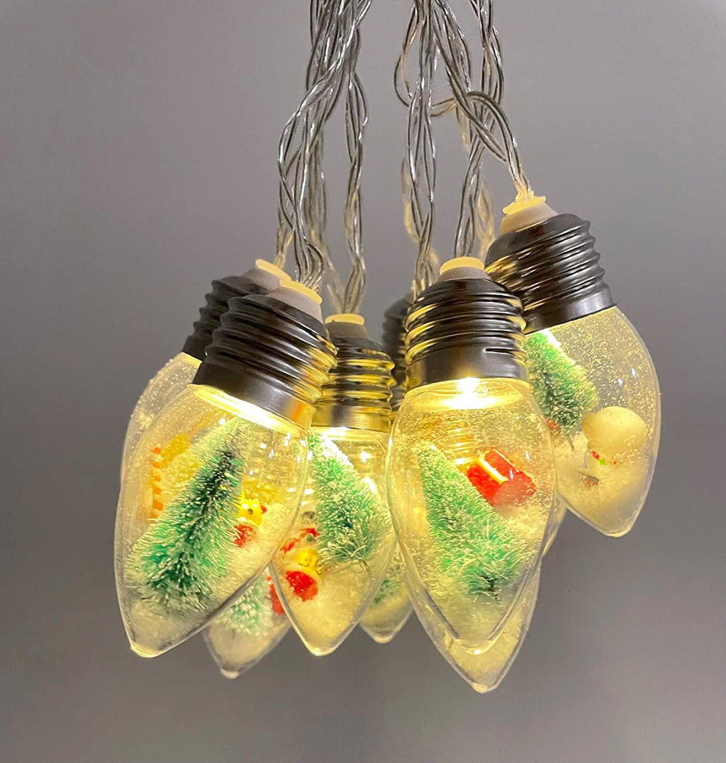Christmas Snow Globe String Lights – Festive LED Fairy Lights with Mini Christmas Trees, Winter Wonderland Indoor Decor for Holiday Season