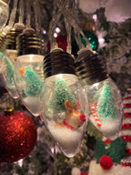 Christmas Snow Globe String Lights – Festive LED Fairy Lights with Mini Christmas Trees, Winter Wonderland Indoor Decor for Holiday Season