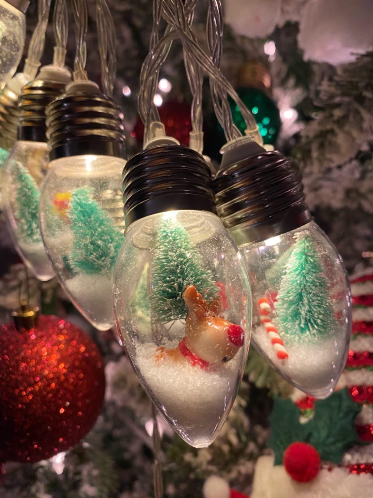 Christmas Snow Globe String Lights – Festive LED Fairy Lights with Mini Christmas Trees, Winter Wonderland Indoor Decor for Holiday Season