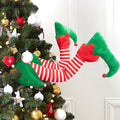 Christmas Tree Elf Legs Decoration – Funny Holiday Ornament for Xmas Tree Decor, Striped Elf Leg Insert, Whimsical Indoor Decoration