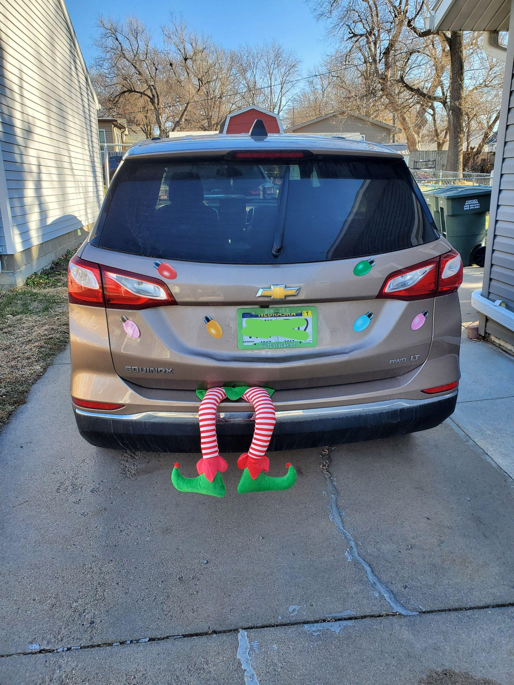 Christmas Tree Elf Legs Decoration – Funny Holiday Ornament for Xmas Tree Decor, Striped Elf Leg Insert, Whimsical Indoor Decoration