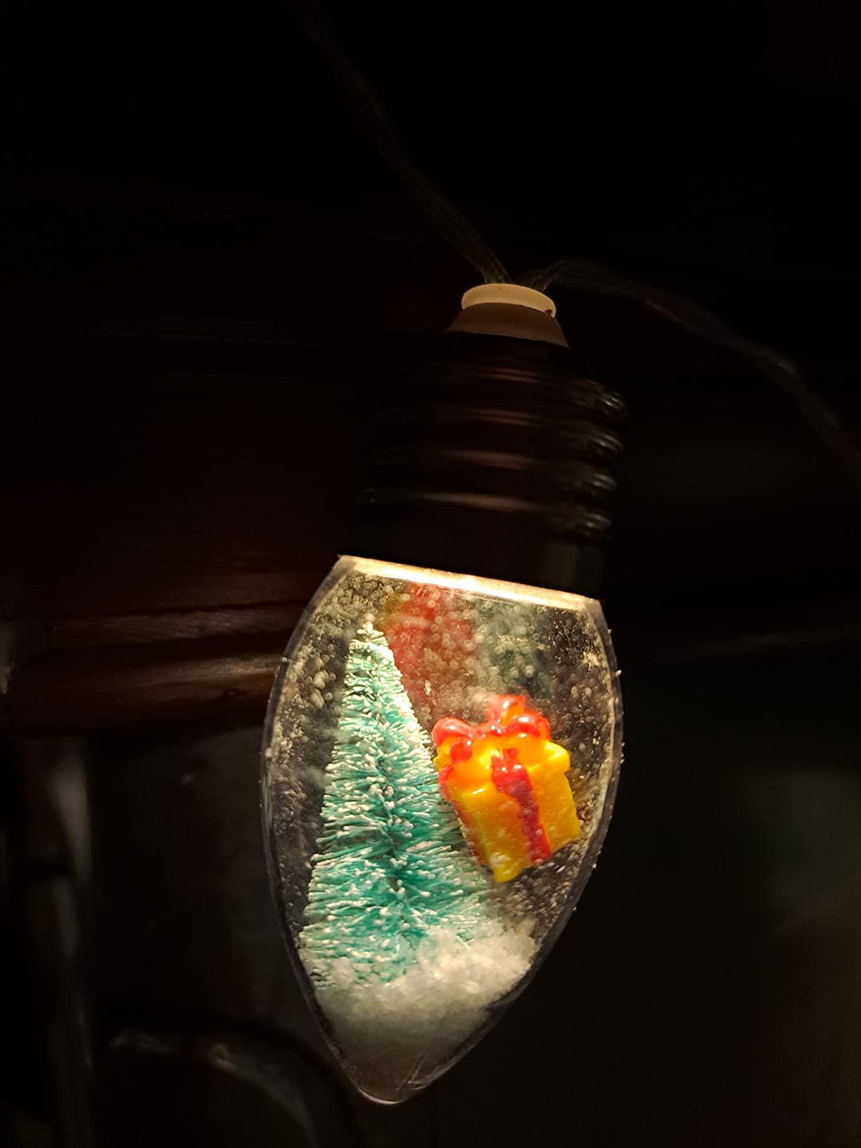 Christmas Snow Globe String Lights – Festive LED Fairy Lights with Mini Christmas Trees, Winter Wonderland Indoor Decor for Holiday Season