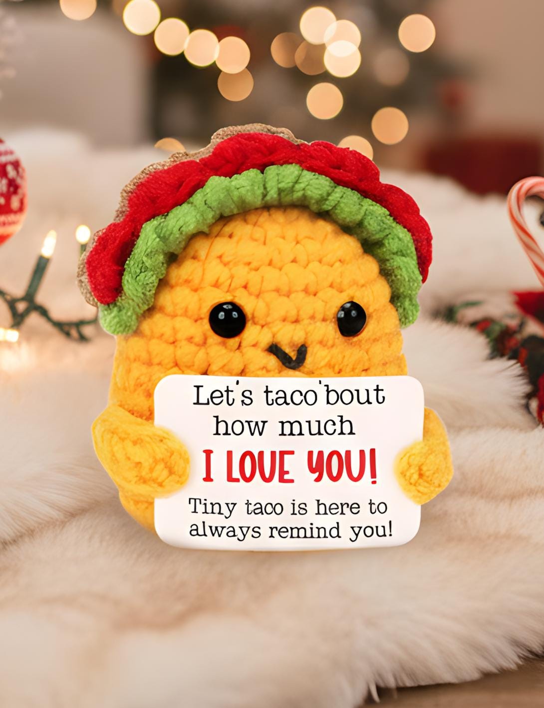 Tiny Taco Plush, Handmade Pun Gift
