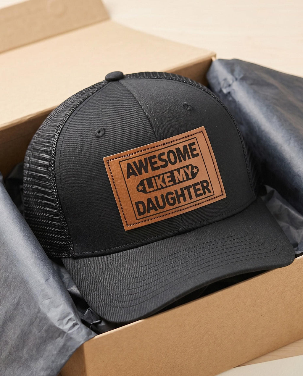 Like My Daughter Leather Patch Dad Hat – Father’s Day Gift