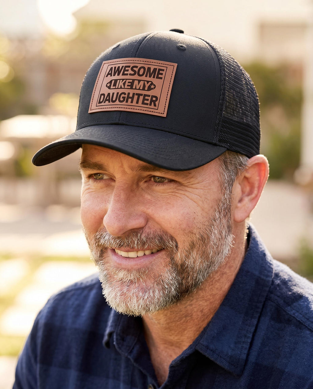 Like My Daughter Leather Patch Dad Hat – Father’s Day Gift