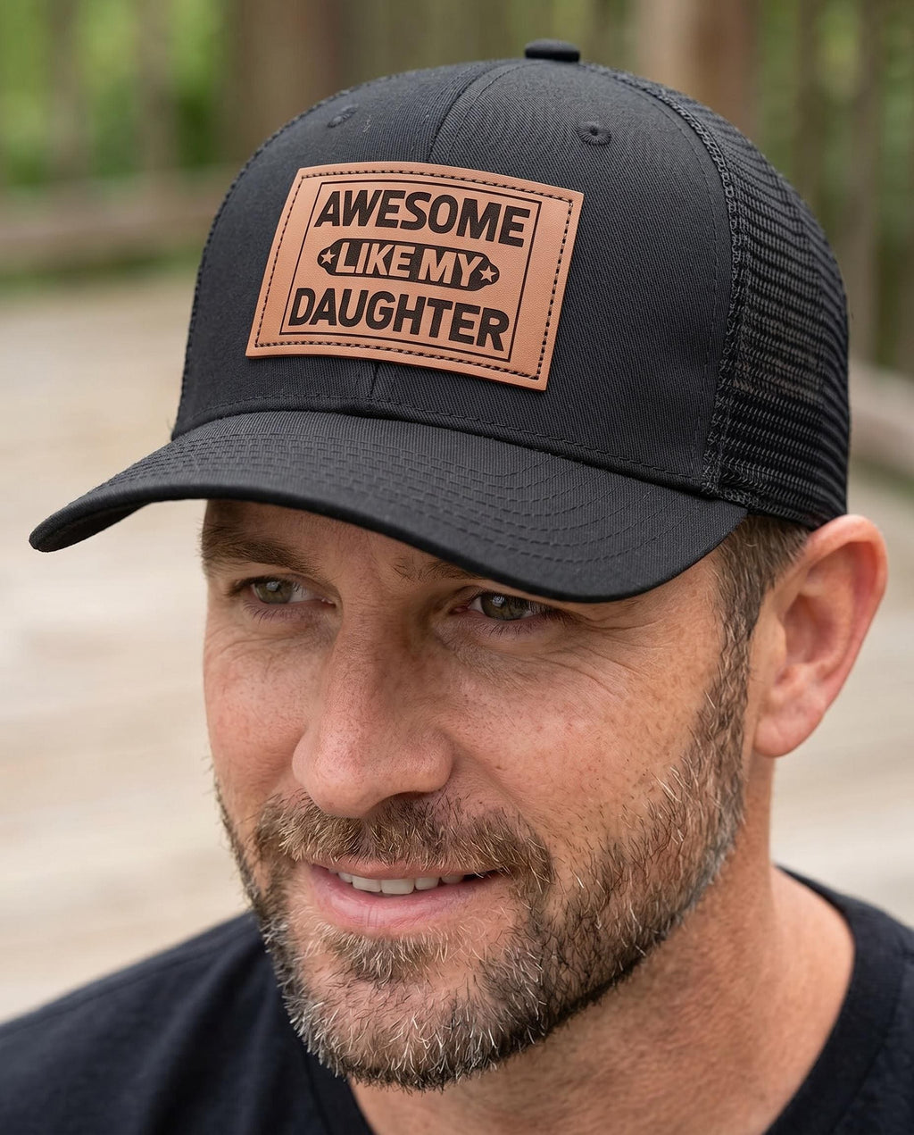 Like My Daughter Leather Patch Dad Hat – Father’s Day Gift