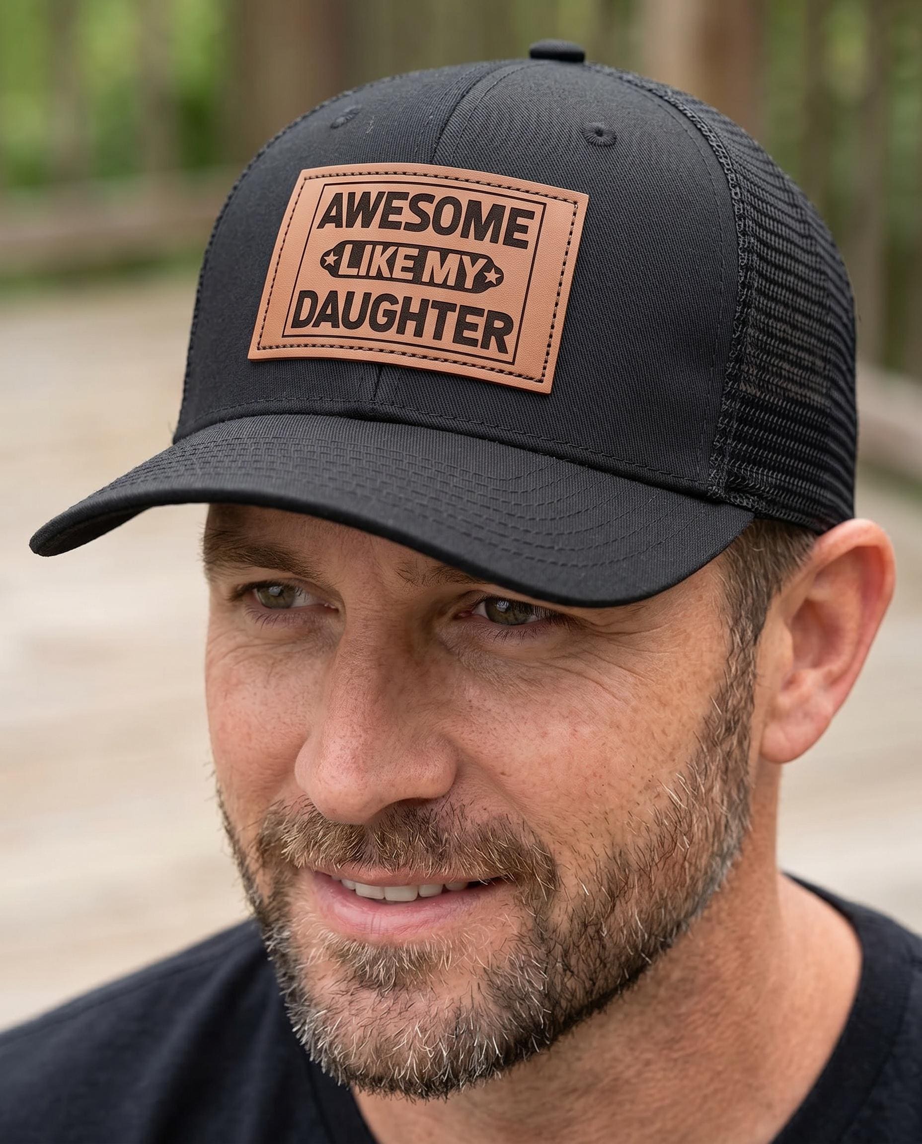 Like My Daughter Leather Patch Dad Hat – Father’s Day Gift