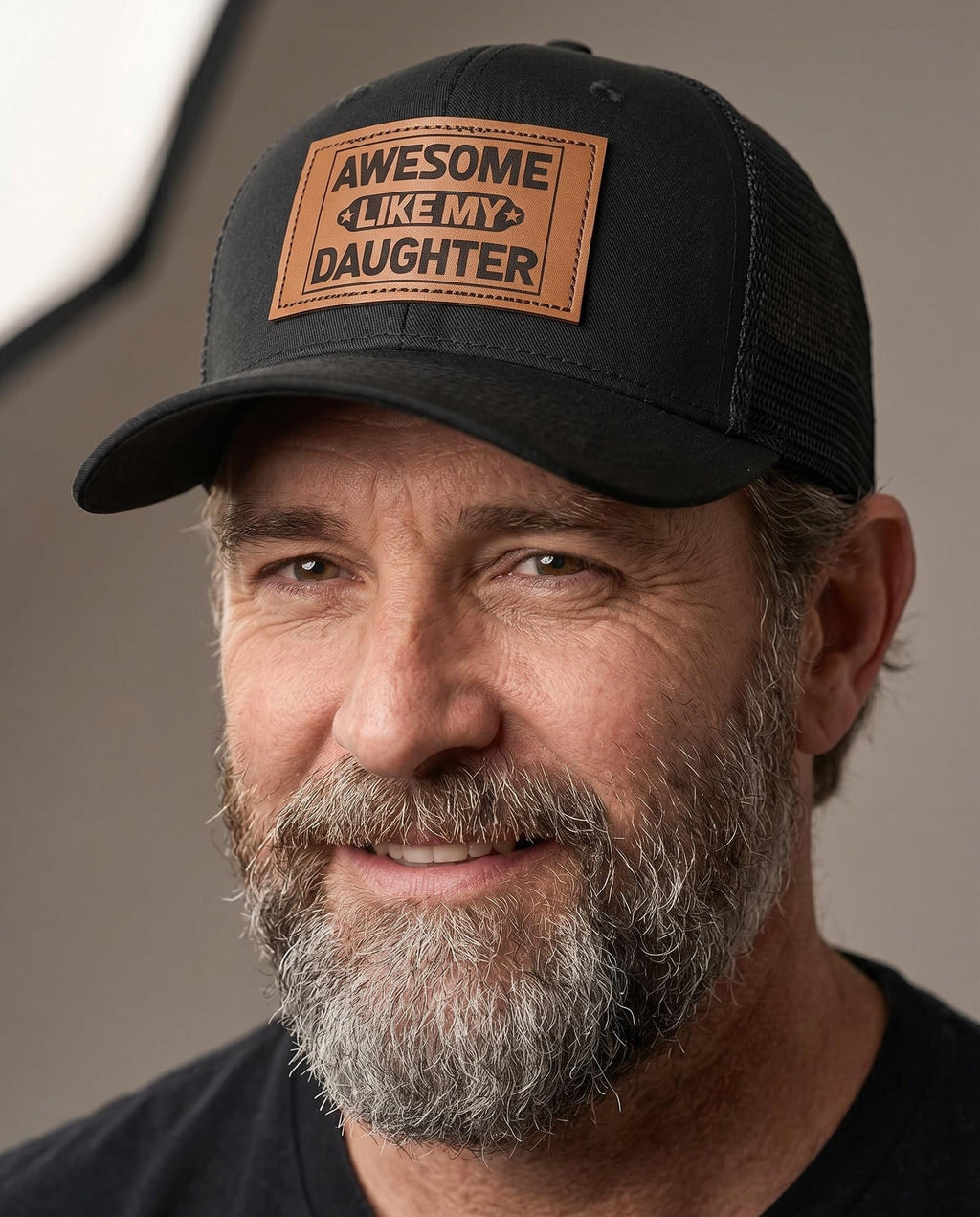 Like My Daughter Leather Patch Dad Hat – Father’s Day Gift