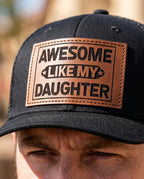 Like My Daughter Leather Patch Dad Hat – Father’s Day Gift
