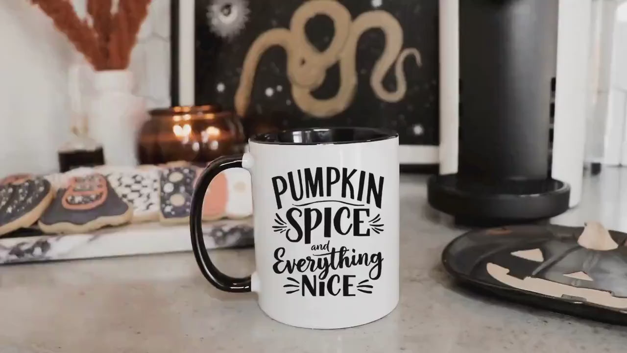 Fall Mug, Pumpkin Spice Coffee Cup, Autumn Mug, Seasonal Decor Gift, Thanksgiving & Halloween Decor