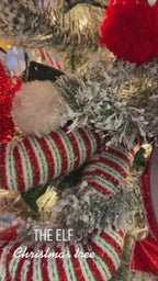 Christmas Tree Elf Legs Decoration – Funny Holiday Ornament for Xmas Tree Decor, Striped Elf Leg Insert, Whimsical Indoor Decoration