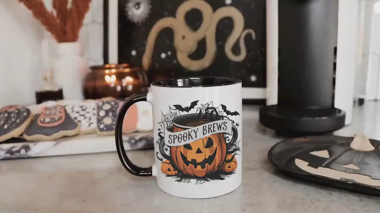 Halloween Mug - Spooky Pumpkin Coffee Cup, Gothic Fall Decor, Witchy Gifts, Halloween Gift Ideas, Spooky Decorations