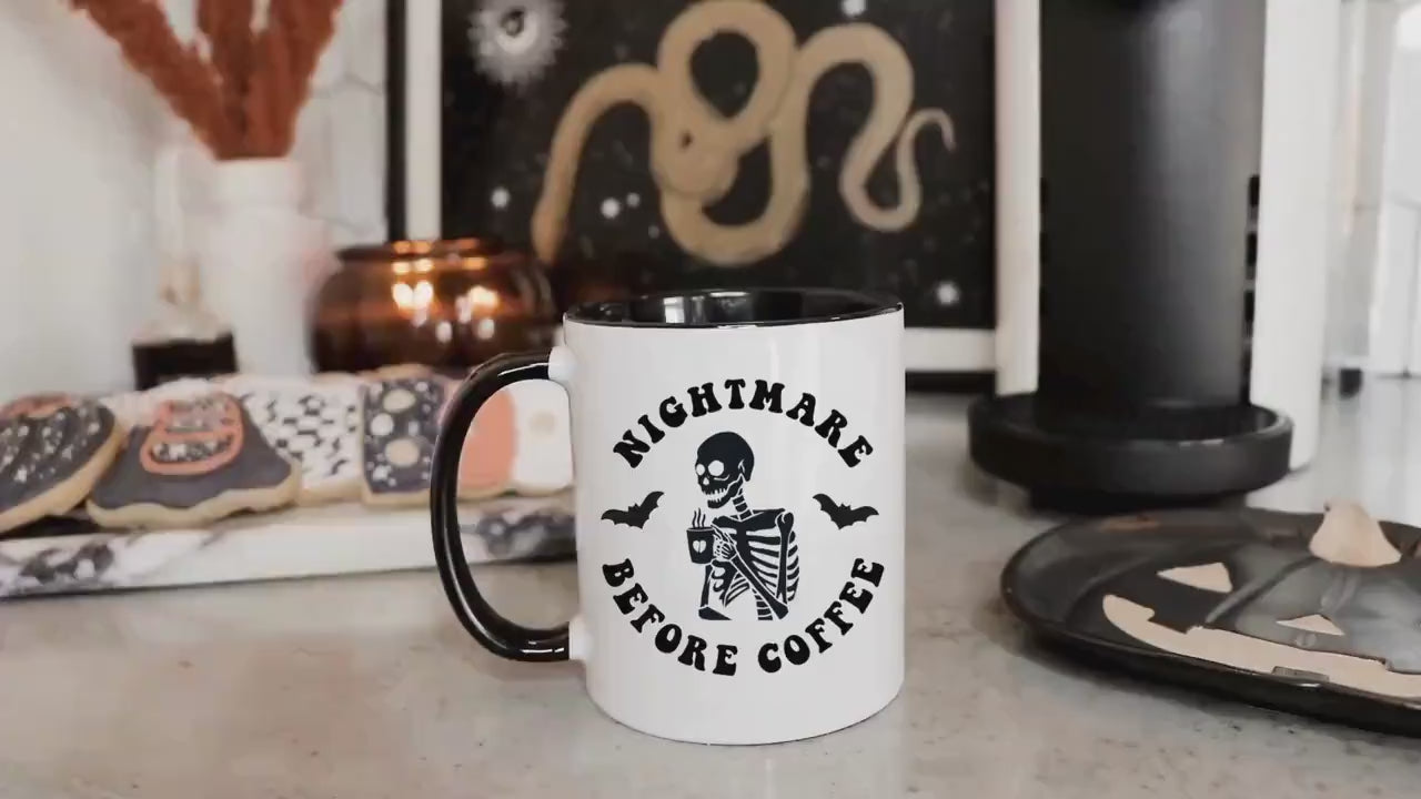 Halloween Mug, Fall Mug, Spooky Coffee Cup for Coffee Lovers, Unique Halloween Gift, Spooky Decor, Skeleton Cup